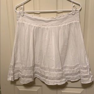 White eyelet embroidered skirt
